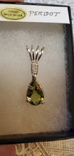 Load image into Gallery viewer, Custom Wire Wrapped Faceted Peridot Necklace/Pendant Sterling Silver