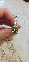 Load image into Gallery viewer, Custom Wire Wrapped Faceted Peridot Necklace/Pendant Sterling Silver