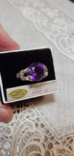 Load image into Gallery viewer, Custom Wire Wrapped Faceted Amethyst Ring Size 6 Sterling Silver