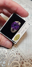 Load image into Gallery viewer, Custom Wire Wrapped Faceted Amethyst Ring Size 6 Sterling Silver