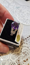 Load image into Gallery viewer, Custom Wire Wrapped Faceted Amethyst Ring Size 6 Sterling Silver