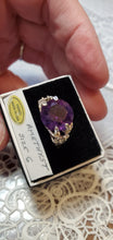 Load image into Gallery viewer, Custom Wire Wrapped Faceted Amethyst Ring Size 6 Sterling Silver