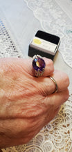 Load image into Gallery viewer, Custom Wire Wrapped Faceted Amethyst Ring Size 6 Sterling Silver