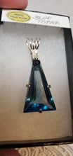 Load image into Gallery viewer, Custom Wire Wrapped Facet Blue Topaz  Necklace/Pendant Sterling Silver