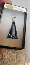 Load image into Gallery viewer, Custom Wire Wrapped Facet Blue Topaz  Necklace/Pendant Sterling Silver