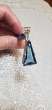 Load image into Gallery viewer, Custom Wire Wrapped Facet Blue Topaz  Necklace/Pendant Sterling Silver