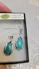 Load image into Gallery viewer, Custom Wire Wrapped Kingman Turquoise Earrings Sterling Silver