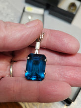 Load image into Gallery viewer, Custom Wire Wrapped London Blue Topaz Faceted Necklace/Pendant Sterling Silver