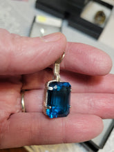 Load image into Gallery viewer, Custom Wire Wrapped London Blue Topaz Faceted Necklace/Pendant Sterling Silver