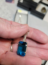 Load image into Gallery viewer, Custom Wire Wrapped London Blue Topaz Faceted Necklace/Pendant Sterling Silver
