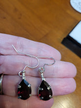 Load image into Gallery viewer, Custom Wire Wrapped Facet Garnet Total 12.38 Ct. Earrings Sterling Silver