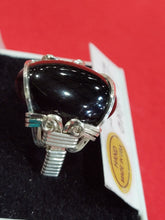 Load image into Gallery viewer, Custom Wire Wrapped Black Onyx Sterling Silver Ring Size 7