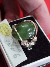 Load image into Gallery viewer, Custom Wire Wrapped Wyoming Jade Ring Size 6 Sterling Silver
