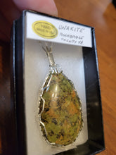 Load image into Gallery viewer, Custom Cut Polished Wire Wrapped Unakite Necklace/Pendant Sterling Silver