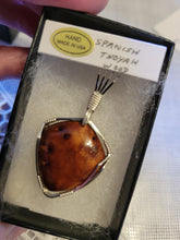 Load image into Gallery viewer, Custom Wire Wrapped Spanish Thoyah Wood Necklace/Pendant Sterling Silver