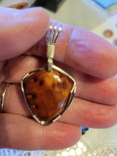 Load image into Gallery viewer, Custom Wire Wrapped Spanish Thoyah Wood Necklace/Pendant Sterling Silver