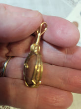 Load image into Gallery viewer, Custom Wire Wrapped Pink Hokie Stone Virginia Tech Quarries Necklace/Pendant 14kgf