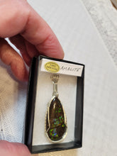 Load image into Gallery viewer, Custom Wire Wrapped Ammolite Necklace/Pendant Sterling Silver