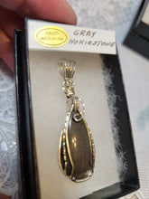 Load image into Gallery viewer, Custom Wire Wrapped Gray Hokie Stone from Virginia Tech Quarries Necklace/Pendant Sterling Silver