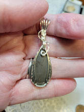 Load image into Gallery viewer, Custom Wire Wrapped Gray Hokie Stone from Virginia Tech Quarries Necklace/Pendant Sterling Silver