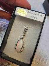 Load image into Gallery viewer, Custom Wire Wrapped Synthetic Opal Necklace/Pendant Sterling Silver