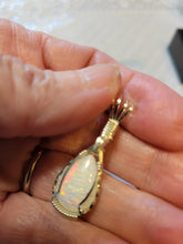 Load image into Gallery viewer, Custom Wire Wrapped Synthetic Opal Necklace/Pendant Sterling Silver