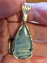Load image into Gallery viewer, Custom Wire Wrapped Rebecca iron Ore Slag Necklace/Pendant Sterling Silver