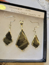 Load image into Gallery viewer, Custom Wire Wrapped Columbia Iron Ore Furnace Slag Set: Earrings, Necklace/Pendant Sterling Silver