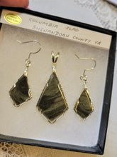 Load image into Gallery viewer, Custom Wire Wrapped Columbia Iron Ore Furnace Slag Set: Earrings, Necklace/Pendant Sterling Silver