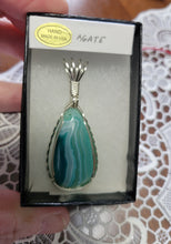 Load image into Gallery viewer, Custom Wire Wrapped Banded Agate Necklace/Pendant Sterling Silver