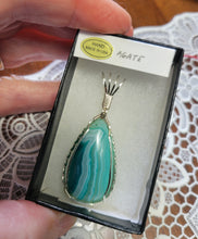 Load image into Gallery viewer, Custom Wire Wrapped Banded Agate Necklace/Pendant Sterling Silver