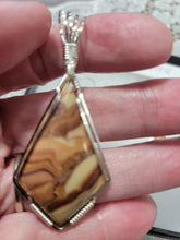 Load image into Gallery viewer, Custom Wire Wrapped Wavy Dolomite Set Necklace/Pendant Earrings Sterling Silver