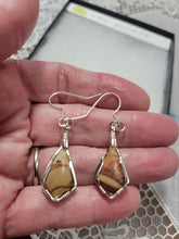 Load image into Gallery viewer, Custom Wire Wrapped Wavy Dolomite Set Necklace/Pendant Earrings Sterling Silver