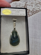 Load image into Gallery viewer, Custom Wire Wrapped Iron Ore Slag From Dickson TN Necklace/Pendant Sterling Silver