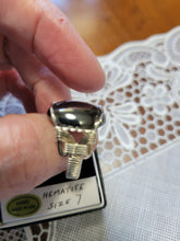 Load image into Gallery viewer, Custom Wire Wrapped Hematite Ring Size 7 Sterling Silver
