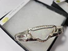 Load image into Gallery viewer, Custom Wire Wrapped Lightning Ridge Australian Opal Bracelet Size 6 1/4  Sterling Silver