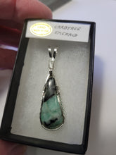 Load image into Gallery viewer, Custom Wire Wrapped Crabtree Emerald North Carolina Necklace/Pendant Sterling Silver