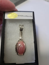 Load image into Gallery viewer, Custom Wire Wrapped Rhodochrosite Necklace/Pendant Sterling Silver