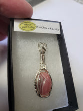 Load image into Gallery viewer, Custom Wire Wrapped Rhodochrosite Necklace/Pendant Sterling Silver