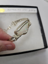 Load image into Gallery viewer, Custom Wire Wrapped Lightning Ridge Australian Opal Bracelet Size 6 1/4  Sterling Silver