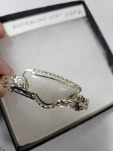 Load image into Gallery viewer, Custom Wire Wrapped Lightning Ridge Australian Opal Bracelet Size 6 1/4  Sterling Silver