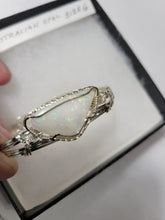 Load image into Gallery viewer, Custom Wire Wrapped Lightning Ridge Australian Opal Bracelet Size 6 1/4  Sterling Silver