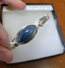 Load image into Gallery viewer, Custom Wire Wrapped Rebecca Iron Ore Furnace Slag Bracelet Sterling Silver Size 7 1/4