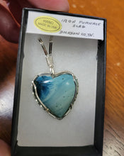 Load image into Gallery viewer, Custom Wire Wrapped Iron Ore Slag Dickson TN Heart Necklace/Pendant Sterling Silver