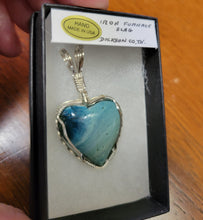 Load image into Gallery viewer, Custom Wire Wrapped Iron Ore Slag Dickson TN Heart Necklace/Pendant Sterling Silver