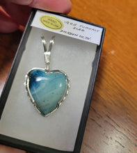Load image into Gallery viewer, Custom Wire Wrapped Iron Ore Slag Dickson TN Heart Necklace/Pendant Sterling Silver