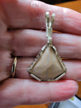 Load image into Gallery viewer, Custom Wire Wrapped Pink Hokie Stone from Virginia Tech Quarries Unpolished Set: Earrings Necklace/Pendant Sterling Silver