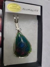 Load image into Gallery viewer, Custom Wire Wrapped Alumalite Recycled Aircraft Material Necklace/Pendant Sterling Silver