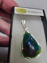 Load image into Gallery viewer, Custom Wire Wrapped Alumalite Recycled Aircraft Material Necklace/Pendant Sterling Silver