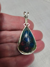 Load image into Gallery viewer, Custom Wire Wrapped Alumalite Recycled Aircraft Material Necklace/Pendant Sterling Silver
